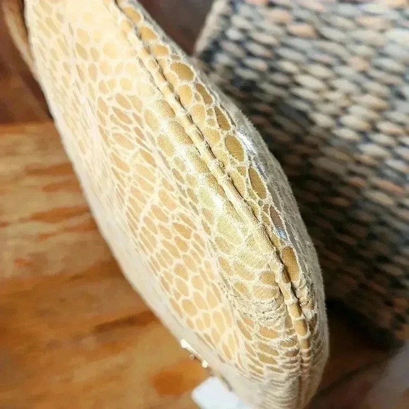 Nine West Tan Croc Embossed Folding Clutch Purse Vegan - Picture 11 of 13